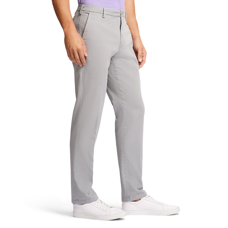 SALTWATER STRETCH FLAT-FRONT STRAIGHT FIT CHINO PANT - CINDER BLOCK