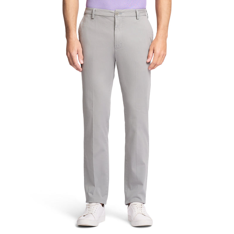 SALTWATER STRETCH FLAT-FRONT STRAIGHT FIT CHINO PANT - CINDER BLOCK