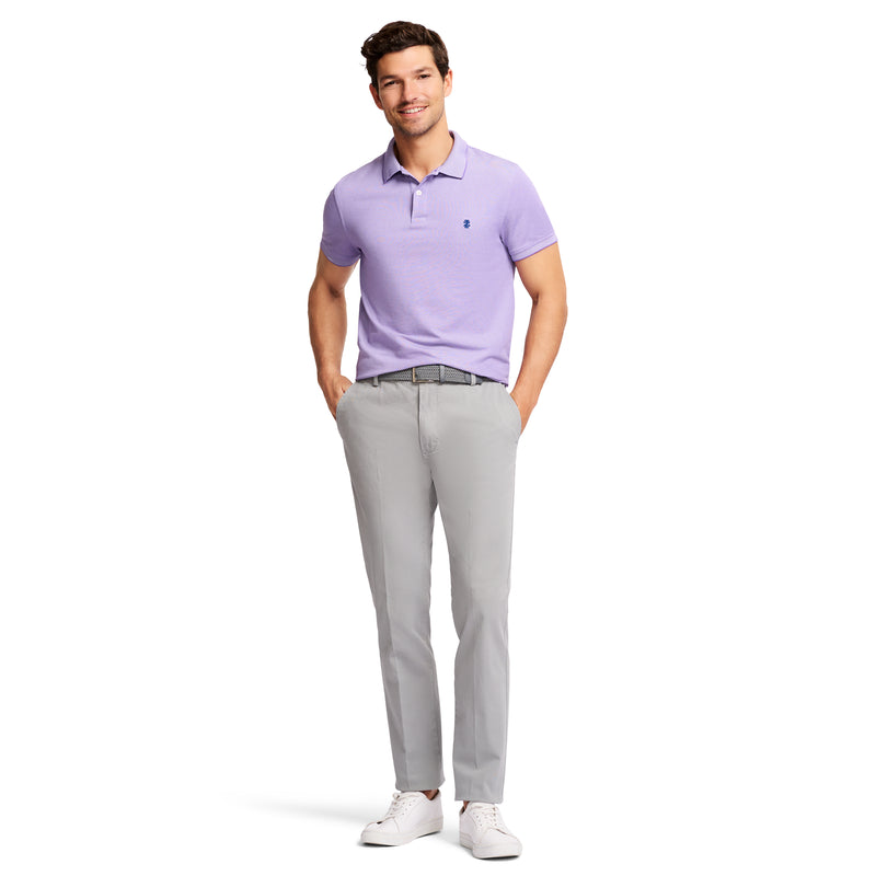 SALTWATER STRETCH FLAT-FRONT STRAIGHT FIT CHINO PANT - CINDER BLOCK