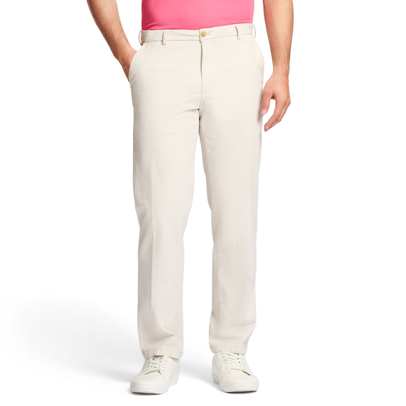 SALTWATER STRETCH FLAT FRONT STRAIGHT FIT CHINO PANT - SILVER BIRCH