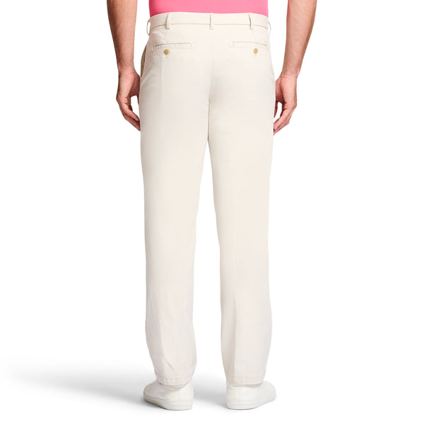 SALTWATER STRETCH FLAT-FRONT STRAIGHT FIT CHINO PANT - SILVER BIRCH