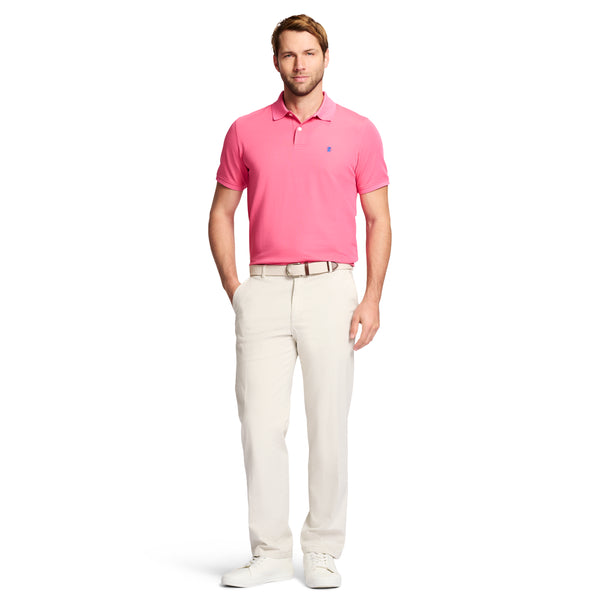 Saltwater Stretch Flat-Front Straight Fit Chino Pant - Silver