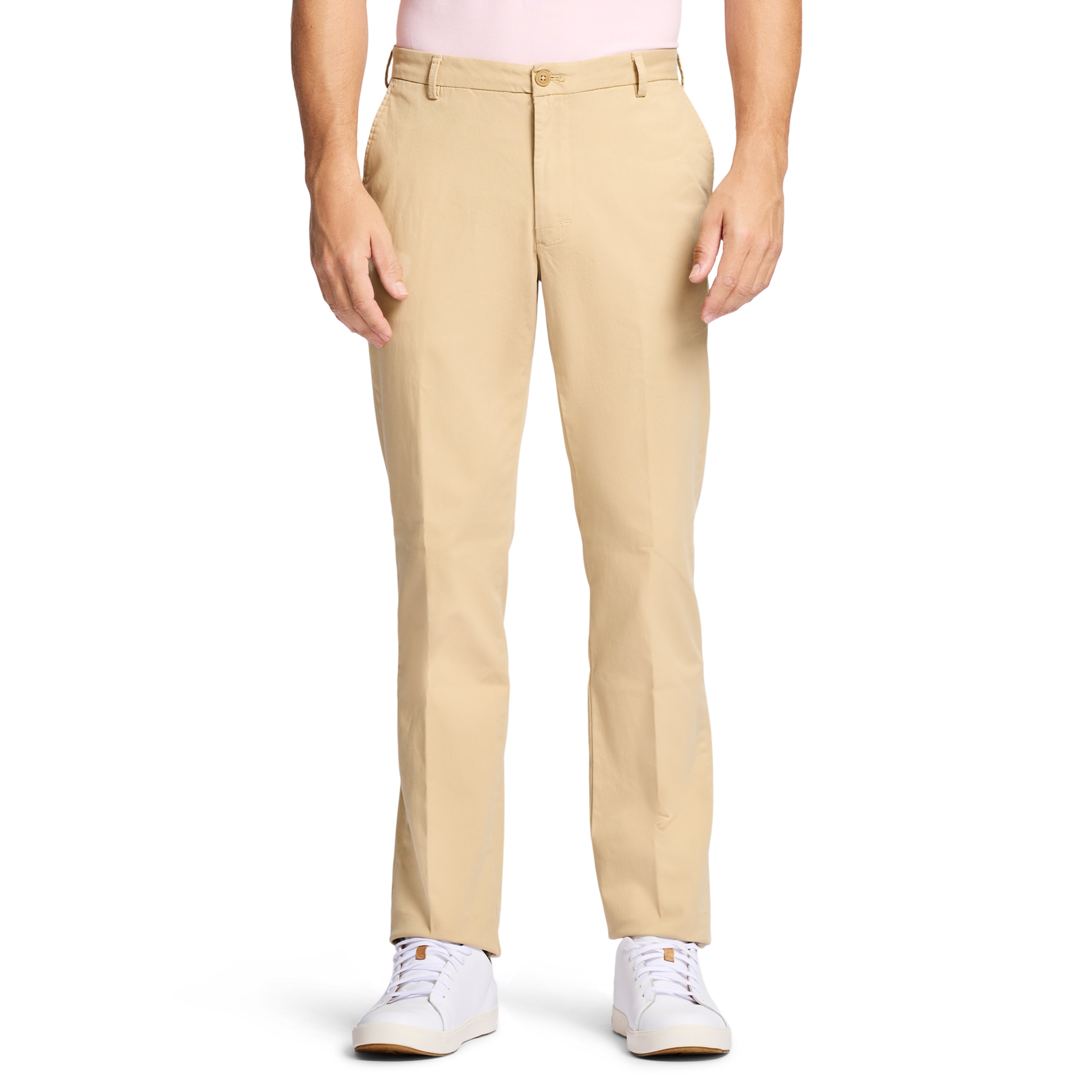 Saltwater Stretch Flat-Front Straight Fit Chino Pant - Pale Khaki – IZOD