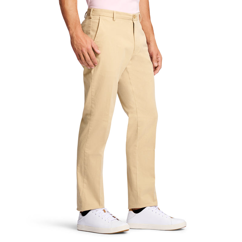 SALTWATER STRETCH FLAT FRONT STRAIGHT FIT CHINO PANT - PALE KHAKI