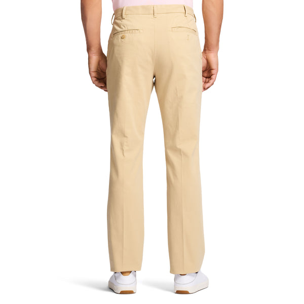 SALTWATER STRETCH FLAT-FRONT STRAIGHT FIT CHINO PANT - PALE KHAKI