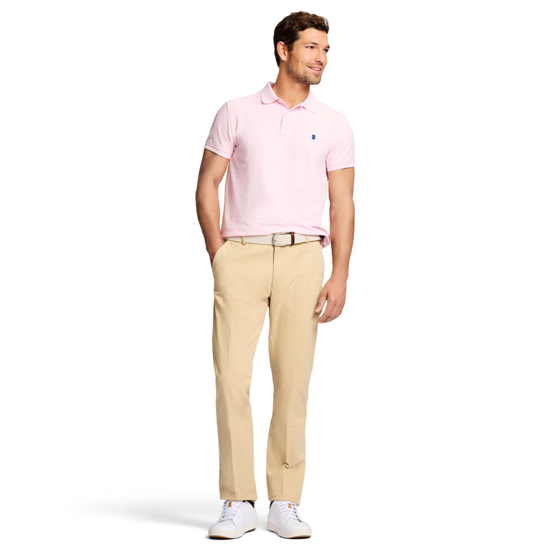 SALTWATER STRETCH FLAT-FRONT STRAIGHT FIT CHINO PANT - PALE KHAKI