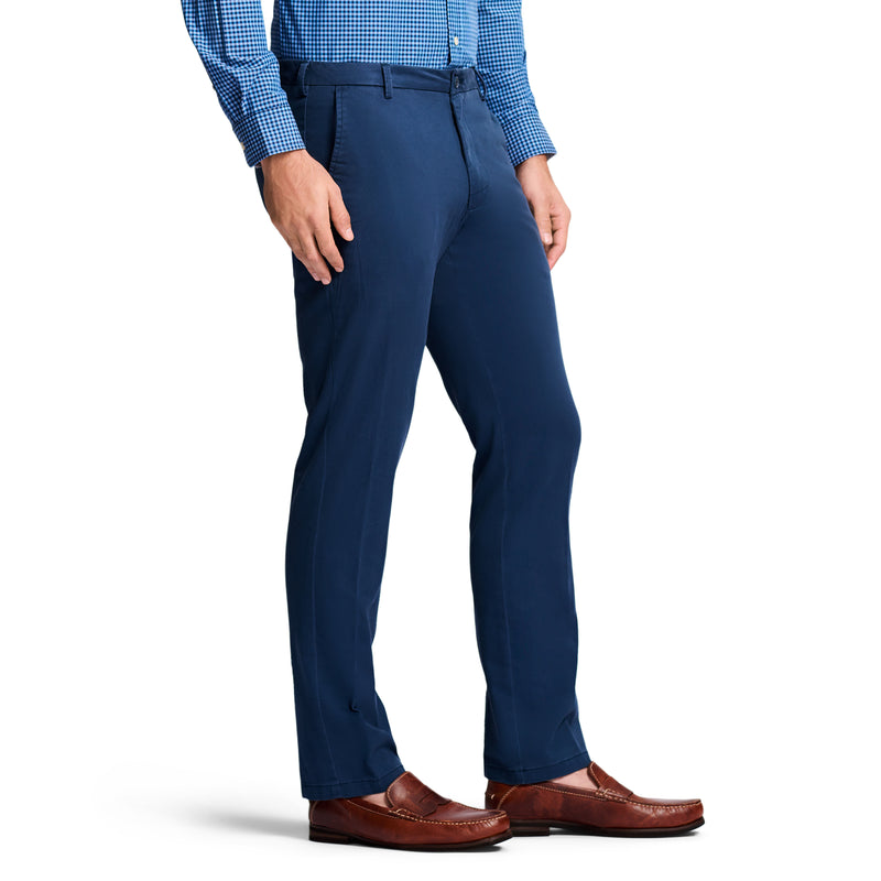 SALTWATER STRETCH FLAT-FRONT STRAIGHT FIT CHINO PANT - CADET NAVY