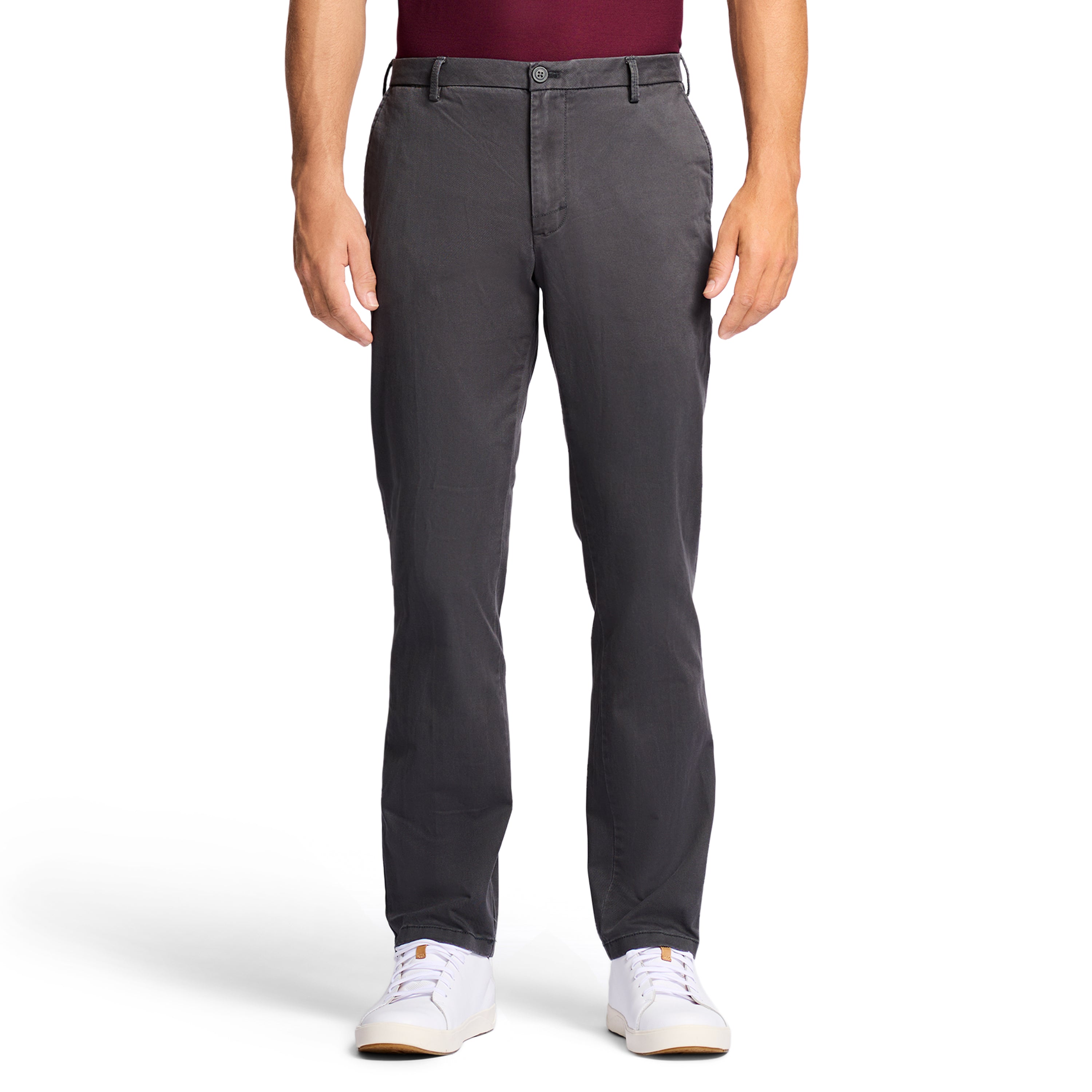 Saltwater Stretch Flat-Front Straight Fit Chino Pant - Asphalt – IZOD