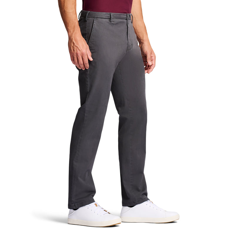 SALTWATER STRETCH FLAT FRONT STRAIGHT FIT CHINO PANT - ASPHALT