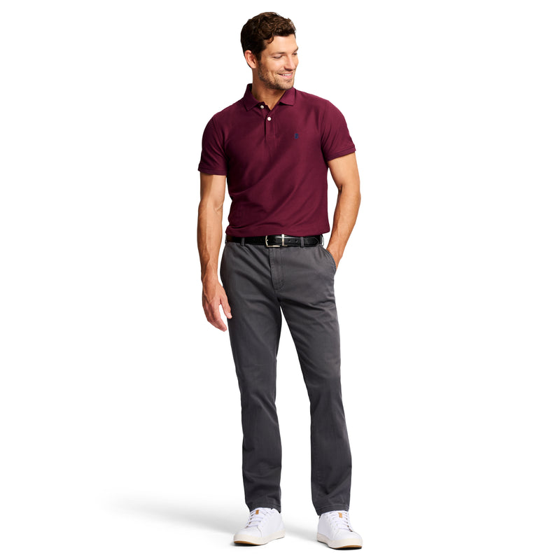 SALTWATER STRETCH FLAT FRONT STRAIGHT FIT CHINO PANT - ASPHALT