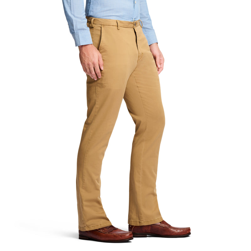 SALTWATER STRETCH FLAT FRONT STRAIGHT FIT CHINO PANT - COGNAC