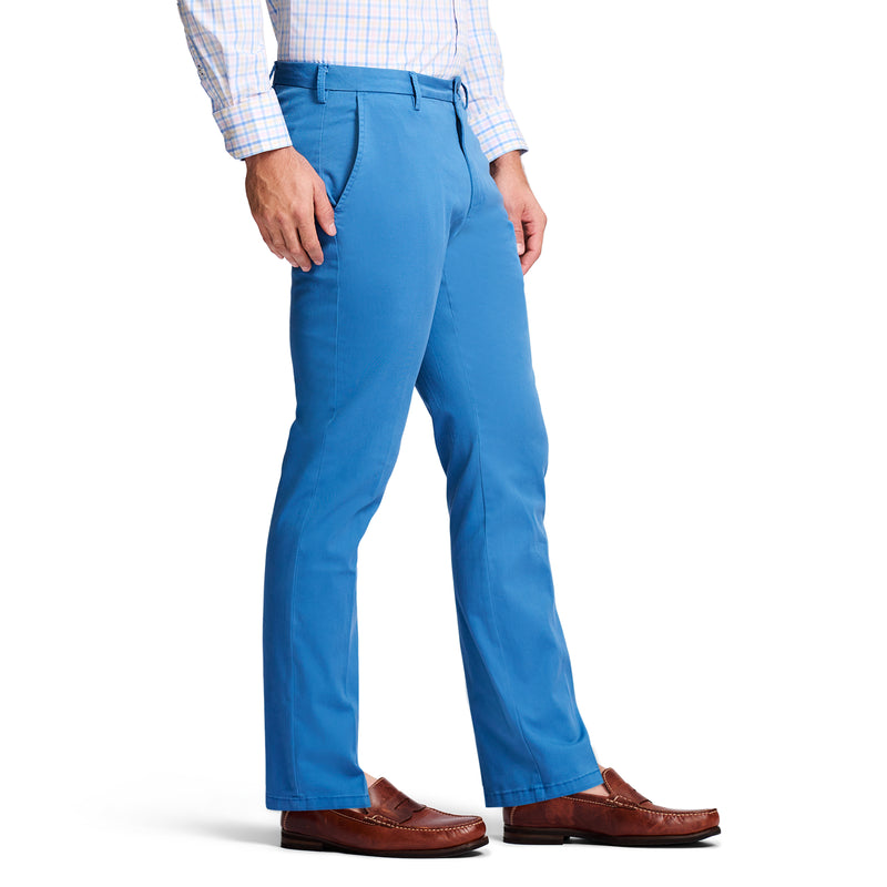 SALTWATER STRETCH FLAT FRONT STRAIGHT FIT CHINO PANT - FEDERAL BLUE