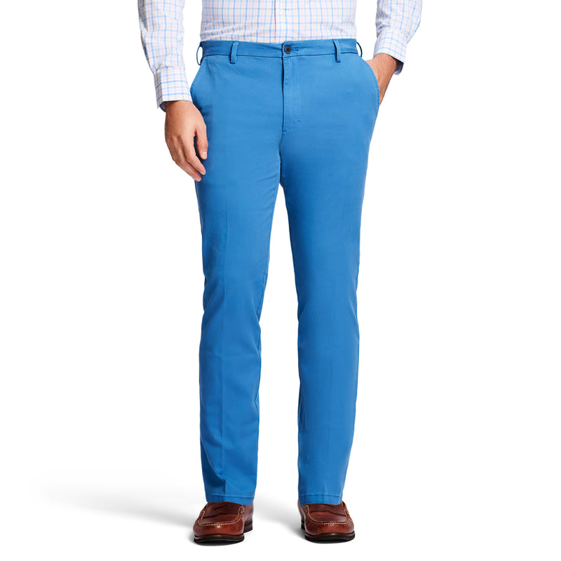 SALTWATER STRETCH FLAT-FRONT STRAIGHT FIT CHINO PANT - FEDERAL BLUE