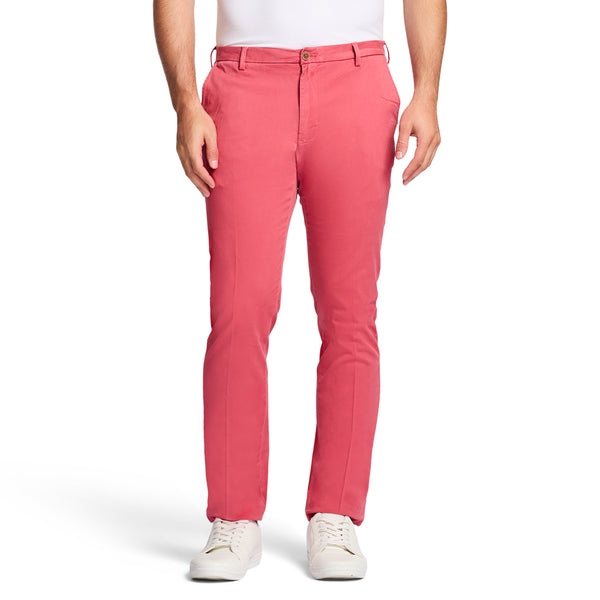 SALTWATER STRETCH FLAT FRONT STRAIGHT FIT CHINO PANT - SALTWATER RED