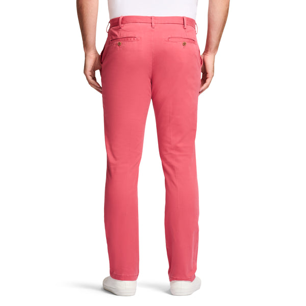 SALTWATER STRETCH FLAT-FRONT STRAIGHT FIT CHINO PANT - SALTWATER RED