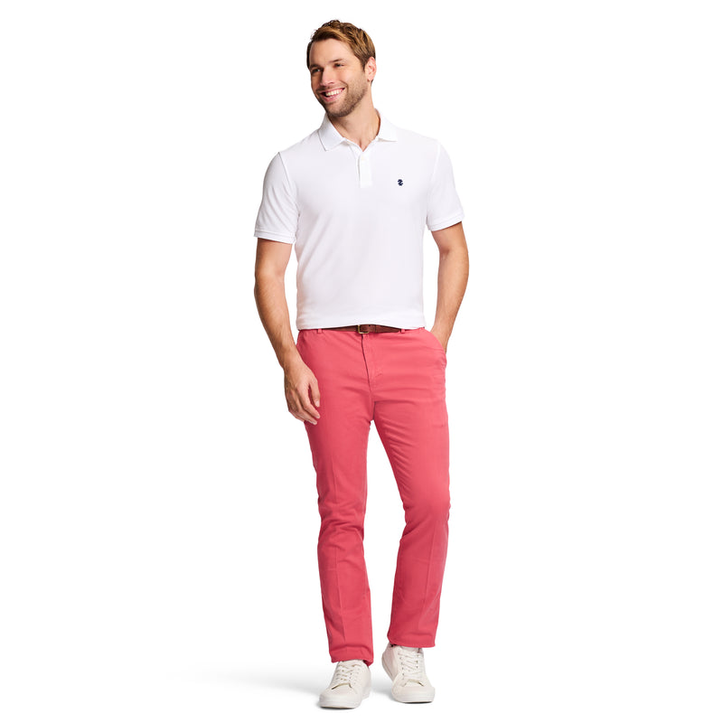 SALTWATER STRETCH FLAT FRONT STRAIGHT FIT CHINO PANT - SALTWATER RED