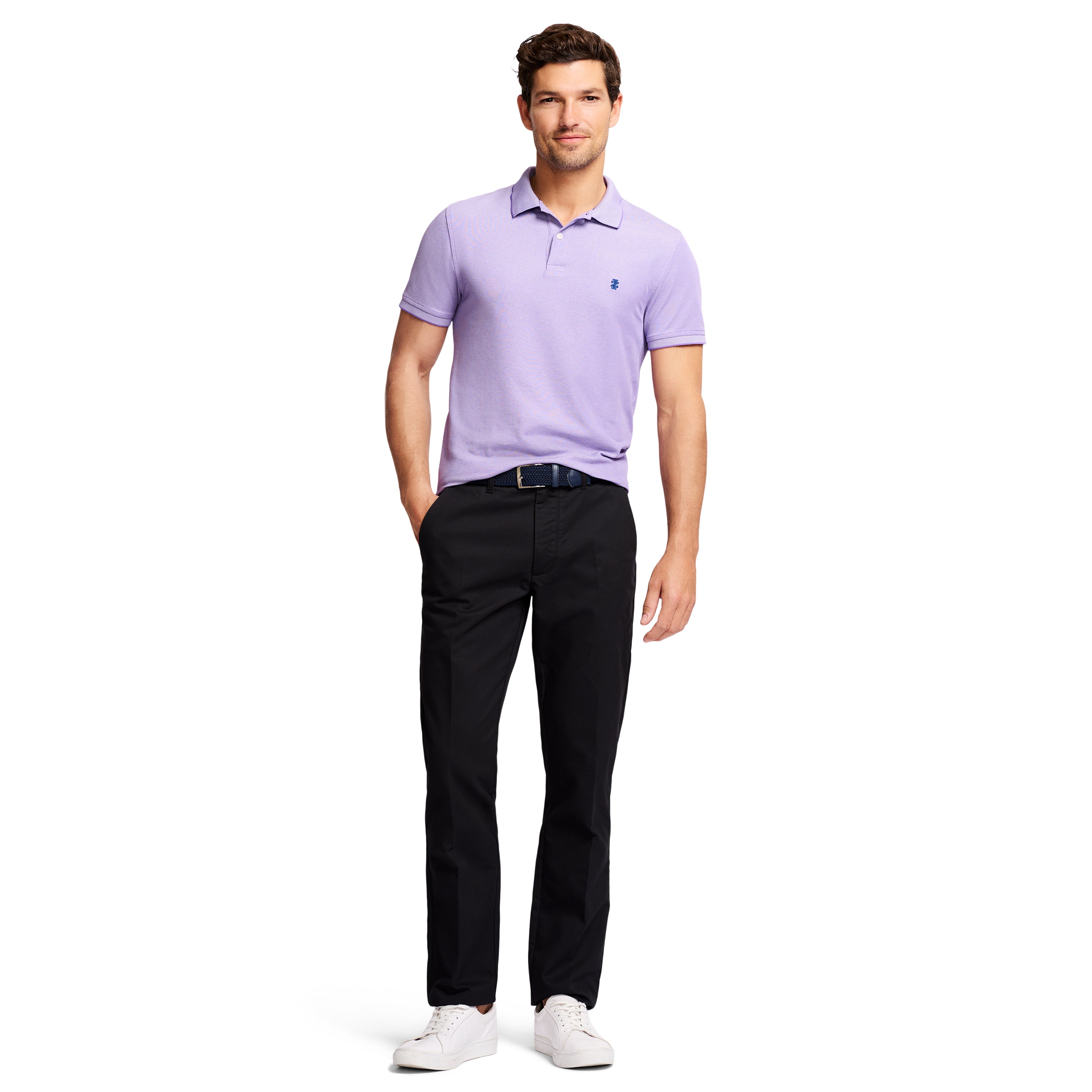 PERFORMANCE FLAT FRONT STRAIGHT FIT CHINO PANT BLACK – IZOD