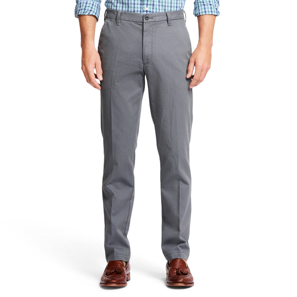 PERFORMANCE FLAT FRONT STRAIGHT FIT CHINO PANT - SMOKED PEARL