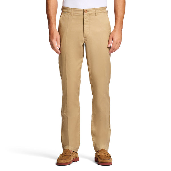 PERFORMANCE FLAT FRONT STRAIGHT FIT CHINO PANT - CEDARWOOD KHAKI