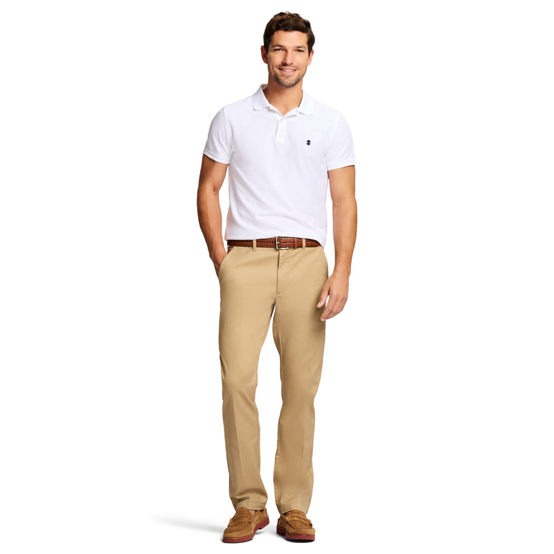 PERFORMANCE FLAT FRONT STRAIGHT FIT CHINO PANT - CEDARWOOD KHAKI