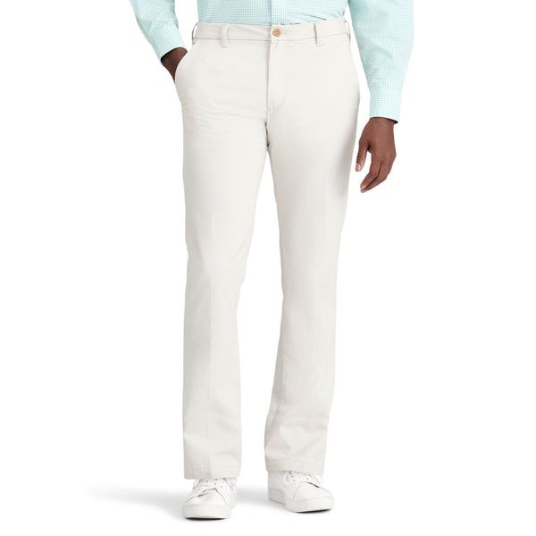 PERFORMANCE STRETCH FLAT-FRONT STRAIGHT-FIT CHINO PANTS - WARM PEARL