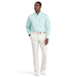 PERFORMANCE FLAT FRONT CHINO PANTS - WARM PEARL