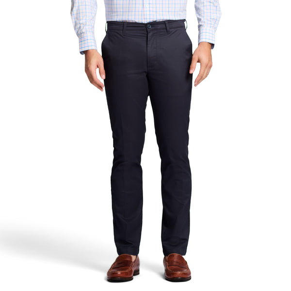 PERFORMANCE FLAT FRONT STRAIGHT FIT CHINO PANT - NAVY