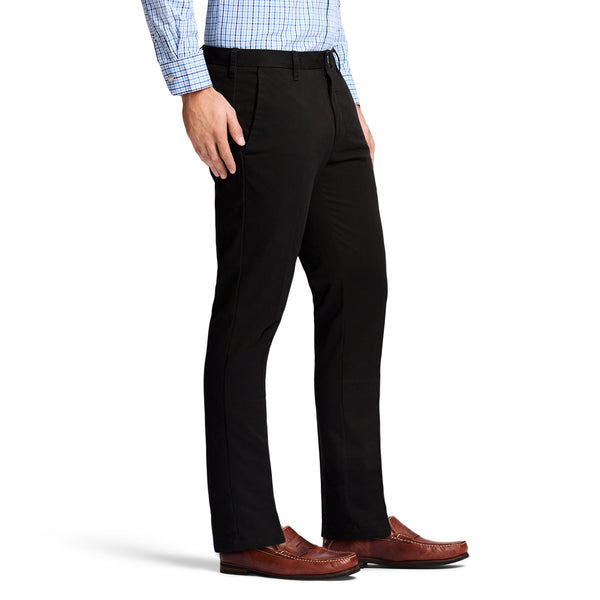 PERFORMANCE FLAT FRONT CHINO PANTS SLIM - BLACK