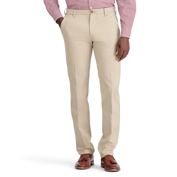 PERFORMANCE FLAT FRONT CHINO PANTS SLIM - CEDARWOOD KHAKI