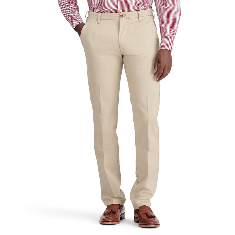 PERFORMANCE FLAT FRONT CHINO PANTS SLIM - CEDARWOOD KHAKI
