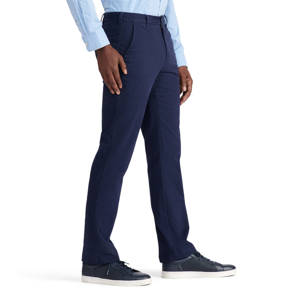 PERFORMANCE FLAT FRONT CHINO PANTS SLIM - NAVY