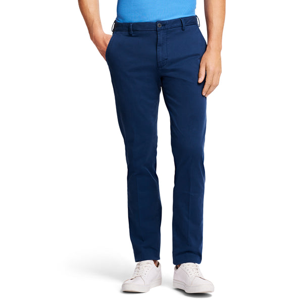 SALTWATER STRETCH FLAT-FRONT SLIM FIT CHINO PANT - CADET NAVY