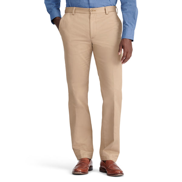 American Chino Flat-Front Straight Fit Pant - English Khaki IZOD American Chino Flat-Front Straight Fit Pant - English Khaki IZOD