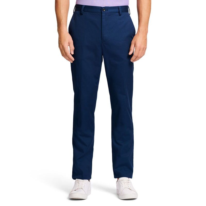 AMERICAN CHINO FLAT-FRONT STRAIGHT FIT PANT - NAVY