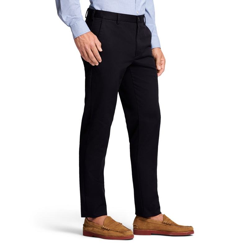 AMERICAN CHINO FLAT FRONT SLIM FIT PANT - BLACK