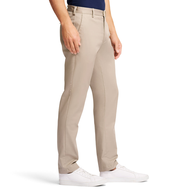 AMERICAN CHINO FLAT-FRONT SLIM FIT PANT - KHAKI