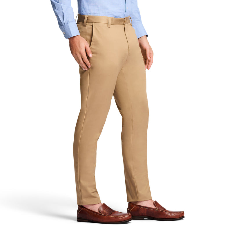 AMERICAN CHINO FLAT FRONT SLIM FIT PANT - ENGLISH KHAKI