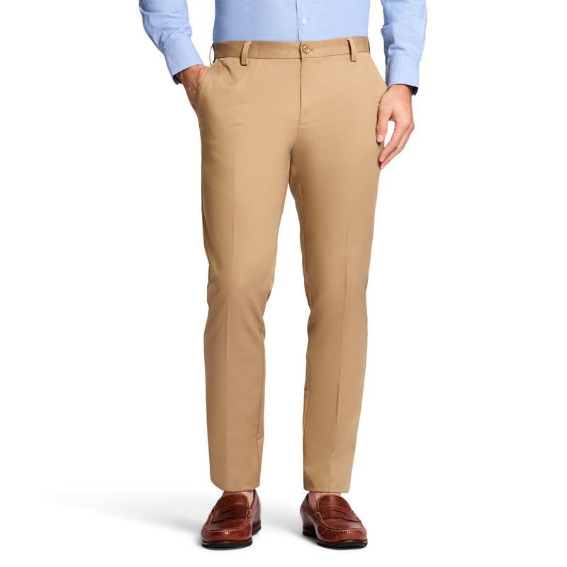 AMERICAN CHINO FLAT FRONT SLIM FIT CHINO PANT - ENGLISH KHAKI