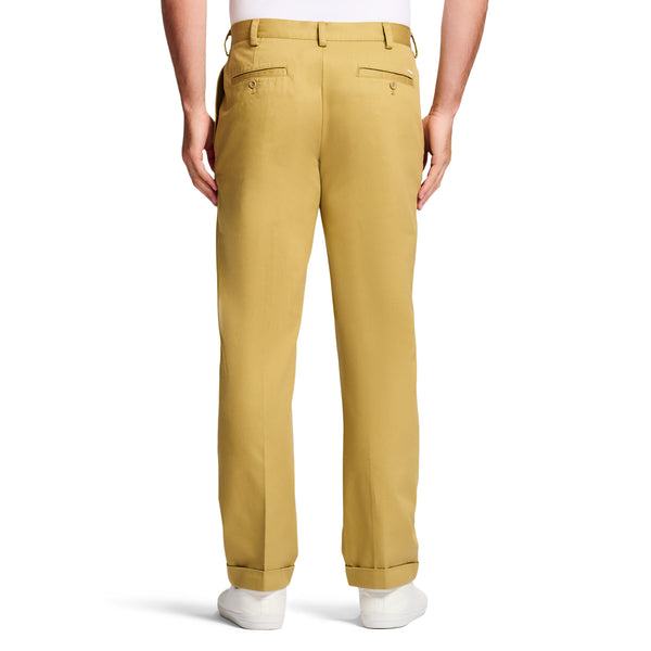 AMERICAN CHINO DOUBLE PLEATED CLASSIC FIT PANT - KHAKI