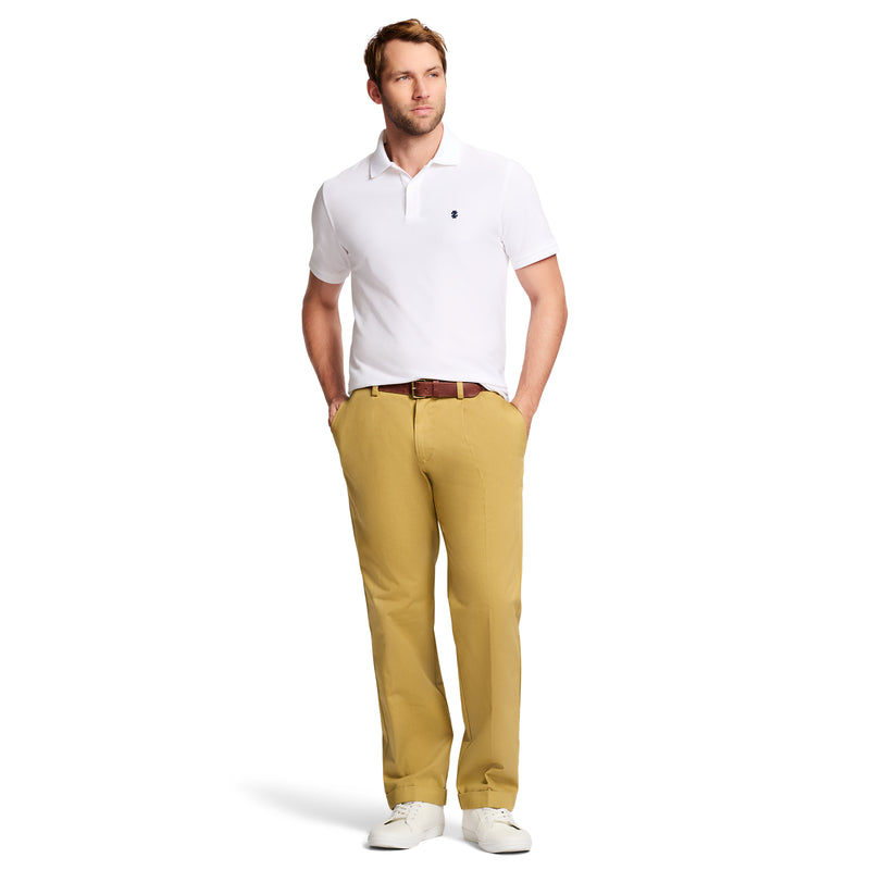 AMERICAN CHINO DOUBLE PLEATED CLASSIC FIT PANT - KHAKI