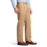 AMERICAN CHINO DOUBLE PLEATED PANT - ENGLISH KHAKI