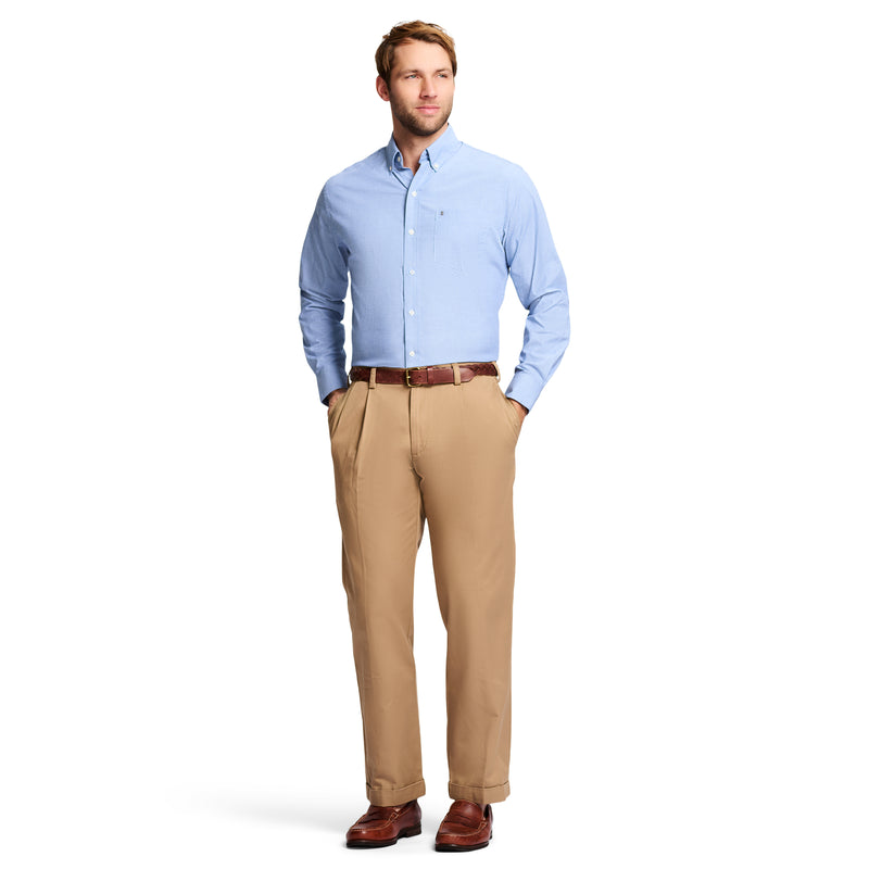 AMERICAN CHINO DOUBLE PLEATED CLASSIC FIT PANT - ENGLISH KHAKI