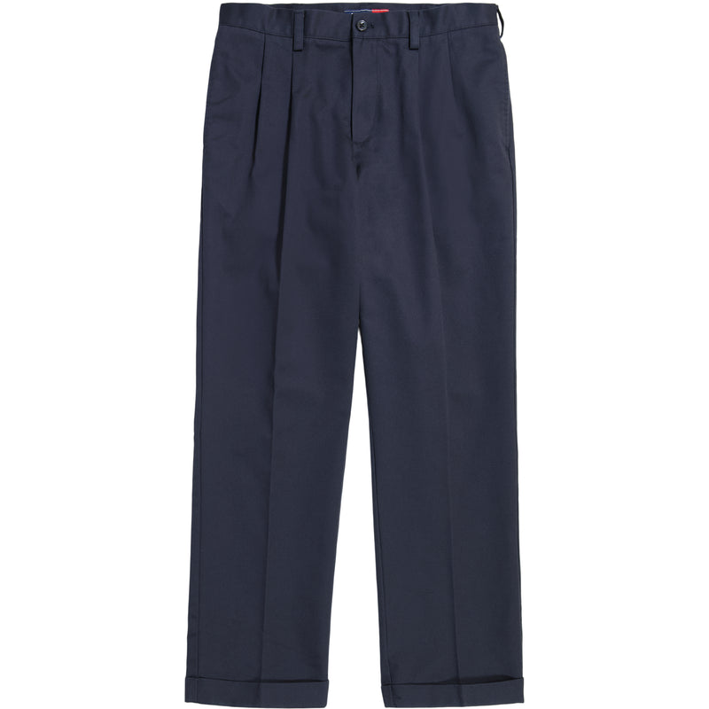 AMERICAN CHINO DOUBLE PLEATED CLASSIC FIT PANT - NAVY