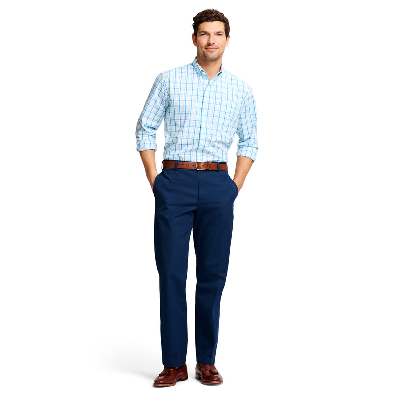 AMERICAN CHINO FLAT-FRONT CLASSIC FIT PANT - NAVY