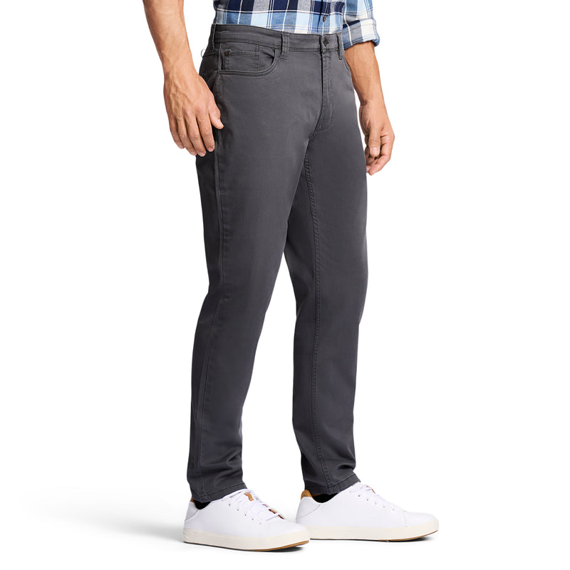 SALTWATER 5-POCKET STRAIGHT FIT CHINO PANT - ASPHALT