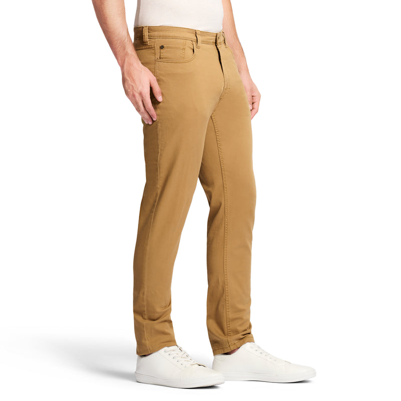 SALTWATER 5-POCKET STRAIGHT FIT CHINO PANT - COGNAC