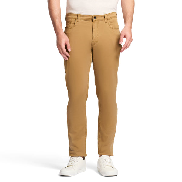 SALTWATER 5-POCKET STRAIGHT FIT CHINO PANT - COGNAC