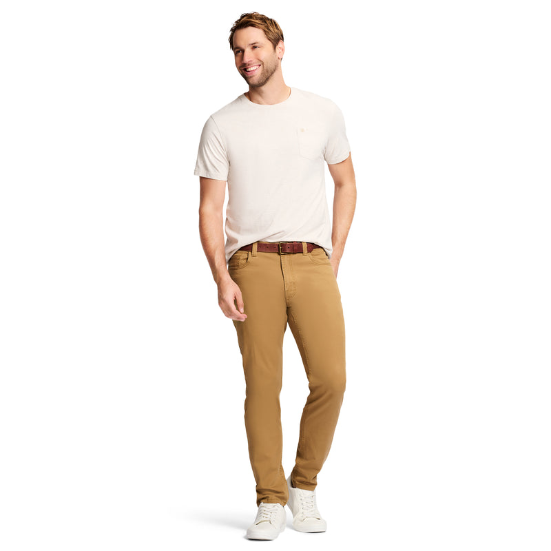 SALTWATER 5-POCKET STRAIGHT FIT CHINO PANT - COGNAC