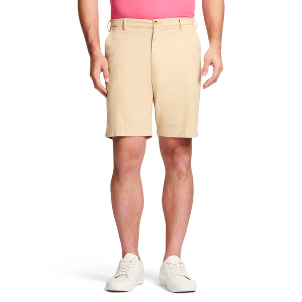 SALTWATER FLAT-FRONT CHINO SHORT - PALE KHAKI