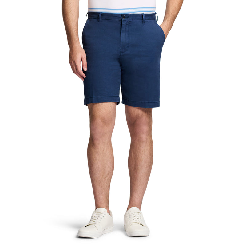 SALTWATER 9.5 FLAT FRONT CHINO SHORT CADET NAVY IZOD